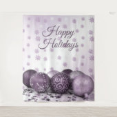 kerstfeestroze Paarse sierschilfers Wandkleed (Voorkant)