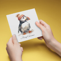 Kerstfeeststationery met vrolijke Papegaaiduiker