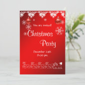 kerstfeestuitnodiging rood kaart (Staand voorkant)