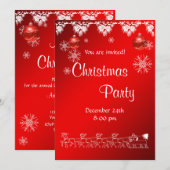 kerstfeestuitnodiging rood kaart (Voorkant / Achterkant)