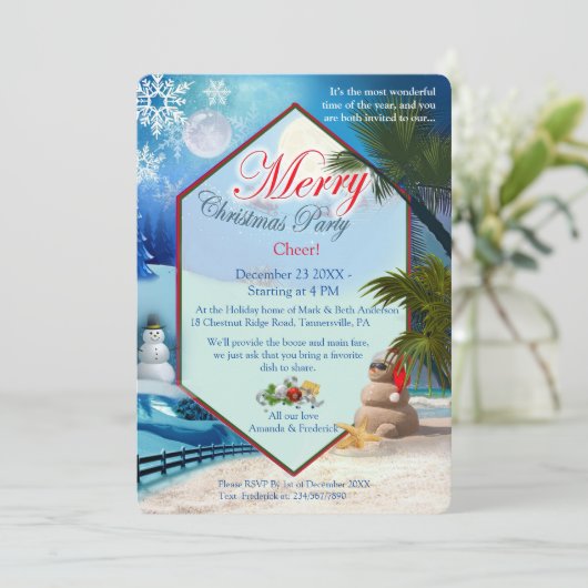 Kerstfeestviering Kaart (Staand voorkant)