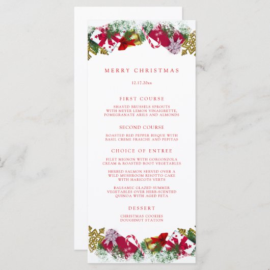 Kerstfeestviering Menu (Voorkant / Achterkant)