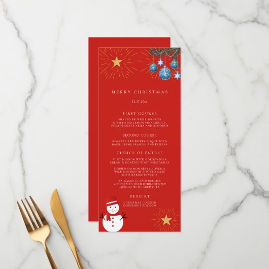 Kerstfeestviering Menu (Voorkant / Achterkant in situ)