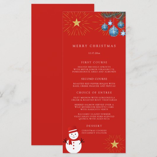 Kerstfeestviering Menu (Voorkant / Achterkant)