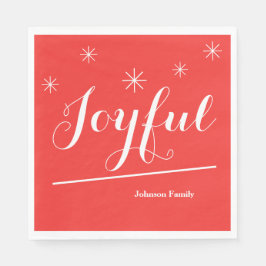 Kerstfeestvreugde, aangepaste naam Cute Red Servet