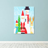 kerstfiguren canvas afdruk (Insitu (Houten vloer))
