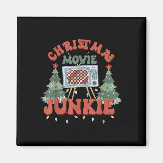 Kerstfilm junkie retro kerstboom magneet
