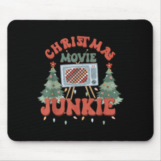 Kerstfilm junkie retro kerstboom muismat