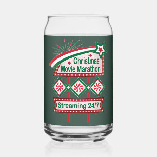 Kerstfilm Marathon Retro Marquee Feestelijk Blikvorm Glas