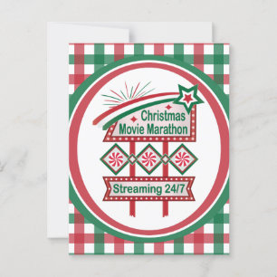 Kerstfilm Marathon Retro Marquee Feestelijk Briefkaart