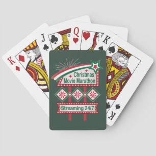Kerstfilm Marathon Retro Marquee Feestelijk Pokerkaarten