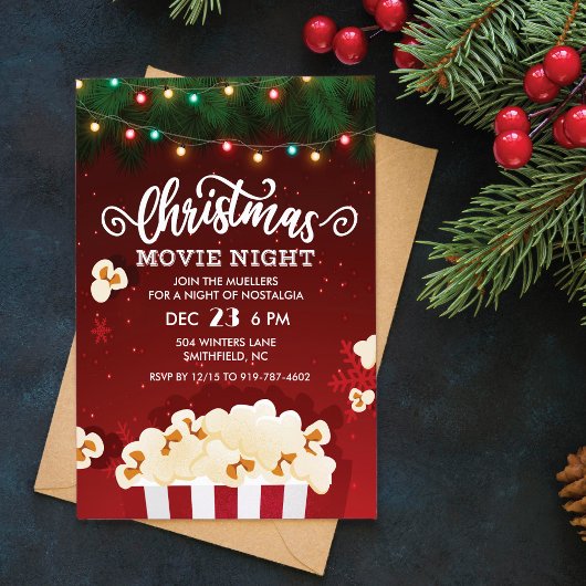 Kerstfilm Nacht Uitnodiging