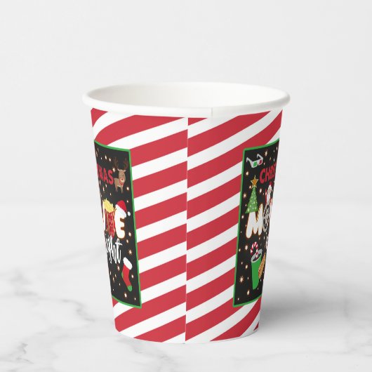 Kerstfilm, night Paper Cup Papieren Bekers (Rechts)