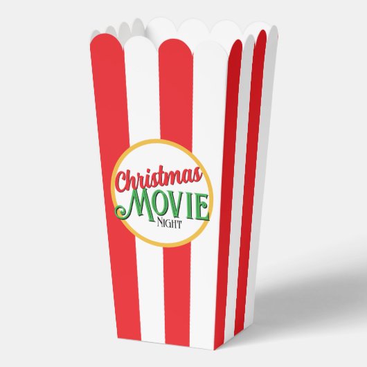 Kerstfilm Night Popcorn Box Bedankdoosjes (Voorkant)