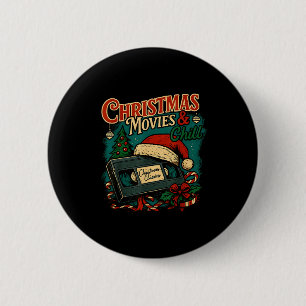 Kerstfilms Chillen Retro Vhs Vakantie Nostalgie Ronde Button 5,7 Cm
