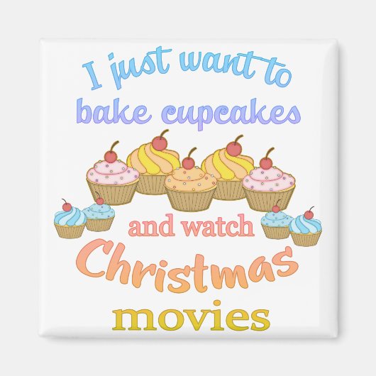 kerstfilms en cupcakes magneet (Voorkant)