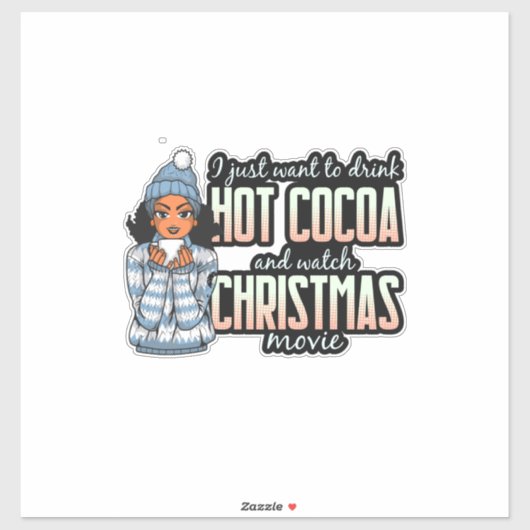 Kerstfilms & Hot Chocolate Black Sista Sticker (Vel)