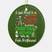 kerstfilms met Ierse Wolfhound Keramisch Ornament (Links)