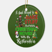 kerstfilms met rottweilers keramisch ornament (Links)