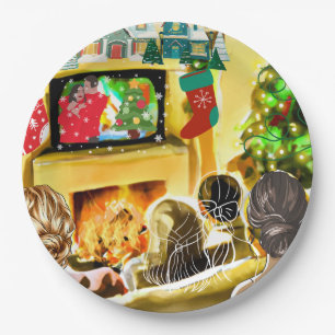 kerstfilms papieren bordje
