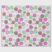 kerstflakes en kerstbalpatroon cadeaupapier (Vlak)