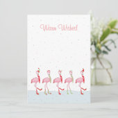 Kerstflamingo Feestdagenkaart (Staand voorkant)
