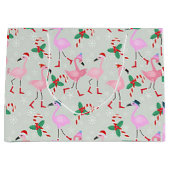 “Kerstflamingo” Grote Kerstcadeautas Groot Cadeauzakje (Voorkant)