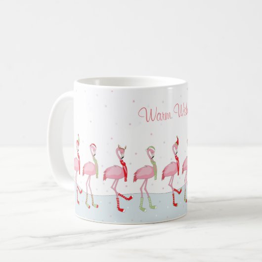 Kerstflamingo Koffiemok (Voorkant links)