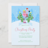 Kerstflamingo met Cactus. Kaart (Voorkant)