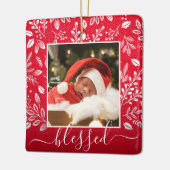 Kerstflesjes met geblesseerde rood keramisch ornament (Links)