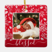 Kerstflesjes met geblesseerde rood keramisch ornament (Voorkant)