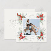 Kerstflessen Red Berries Holiday Foto (Voorkant / Achterkant)