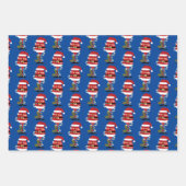 kerstflessen rendiersneeuwman inpakpapier vel (Voorkant 2)