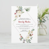 KerstFloral Baby shower Kaart (Staand voorkant)