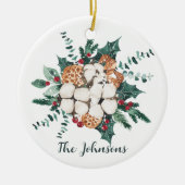 KerstFloral Bouquet Keramisch Ornament (Voorkant)