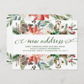 KerstFloral | vakantieverplaatsing Aankondigingskaart (Voorkant / Achterkant)