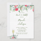 KerstFloral Verf Leaf Brunch en Bubble Kaart (Voorkant)