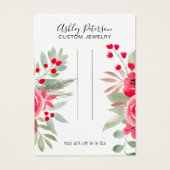 kerstflorale sierjuwelen, haarscherfvertoning visitekaartje (Voorkant)