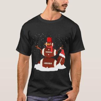 KerstFootball Ball Snowman Santa Funny Sport T-shirt