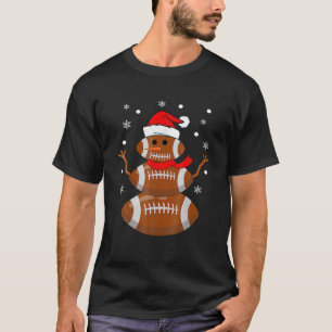 KerstFootball Snowman Kinder Football Kerstmis T-shirt