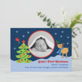 kerstfoto-aankondiging Baby Kaart (Staand voorkant)