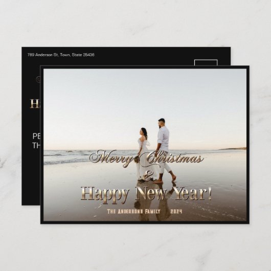 Kerstfoto Algemene vakantie Briefkaart (Voorkant / Achterkant)