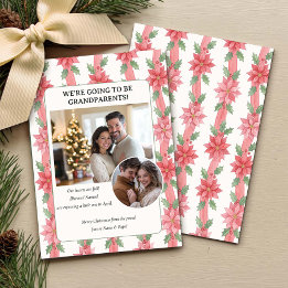 Kerstfoto Baby Aankondiging voor Trotse Grootouder