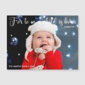 kerstfoto Baby Religieuze Verse Magnet Card (Voorkant)