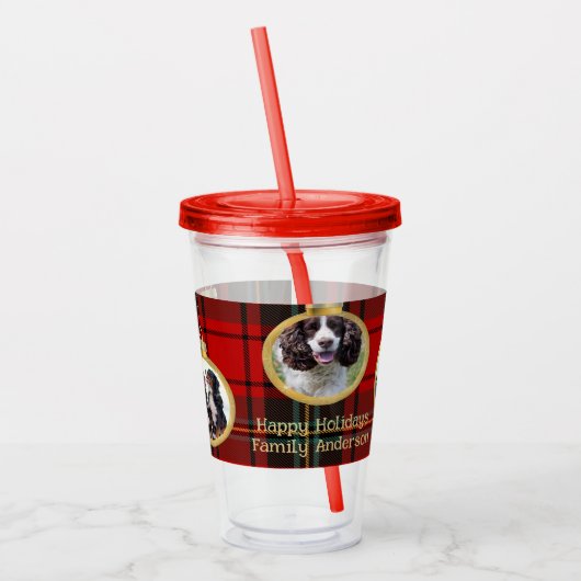 Kerstfoto Baubles Merry Blessing Hope Acryl Drinkbeker (Links)