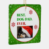 kerstfoto beste hond vader ooit keramisch ornament (Rechts)
