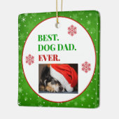 kerstfoto beste hond vader ooit keramisch ornament (Links)