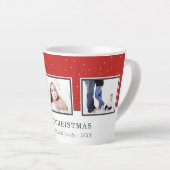 kerstfoto Collage aangepaste serie Red Holiday Latte Mok (Rechterhoek)