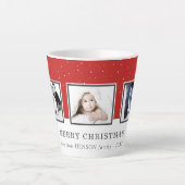 kerstfoto Collage aangepaste serie Red Holiday Latte Mok (Voorkant)