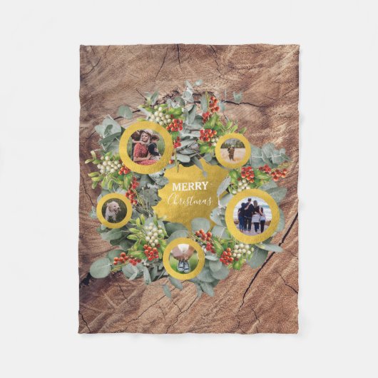 kerstfoto Collage Holiday Foto Fleece Deken (Voorkant)